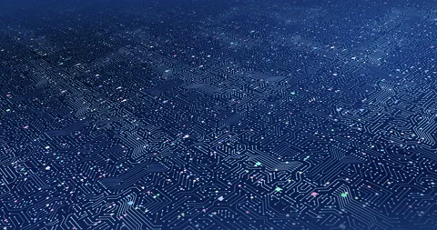 High Tech Futuristic AI Processor. Processing Data In Real Time. Perfect Loop Stock Footage 154492496