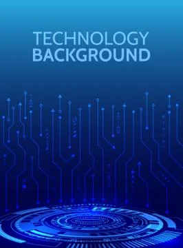 High-tech futuristic background with various technology elements. Stock Illustration