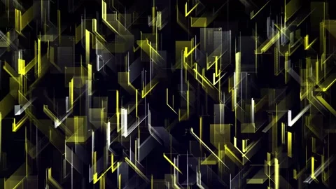 High tech futuristic data design background loop. Yellow color. Creative cy.. Stock Footage 245944143
