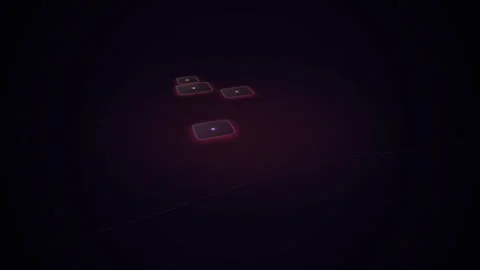 High tech geometric grid wireframe seamless loop background Vídeo Stock 343728444