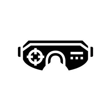 High tech goggles hud glyph icon vector illustration Stock Illustration