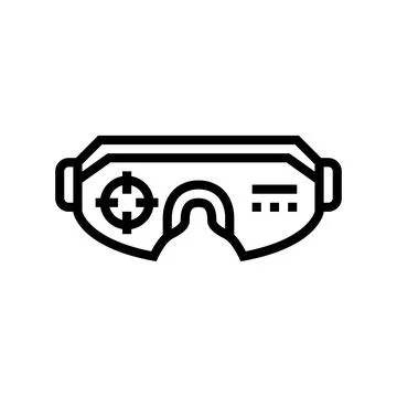 High tech goggles hud line icon vector illustration Stock Illustration