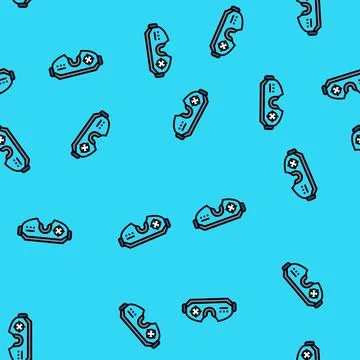 High tech goggles hud vector seamless pattern Illustrazione stock
