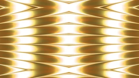 High-Tech Gold VJ Visuals with Symmetrical Glass Texture and Light Effects 스톡 동영상 334408273