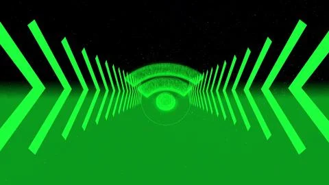 High-Tech graphics on direction arrow on black. technology concept illustra.. Stock Illustration