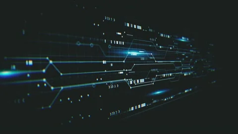 High Tech Hud Digital Circuit Background Vidéo 236901616