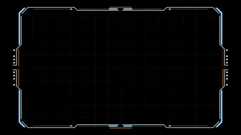 High-tech HUD screen displaying interactive controls, scanning systems, glitch t Stock Footage 340156030