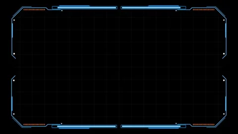 High-tech HUD screen displaying interactive controls, scanning systems, glitch t Stock Footage 340156033