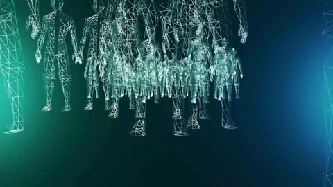 High Tech Humanoids in a Digital Environment Stock Footage 267083608