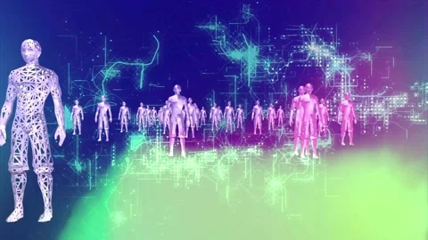 High Tech Humanoids in a Digital Environment Stock Footage 267083710