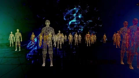 High Tech Humanoids in a Digital Environment Stock Footage 267083819