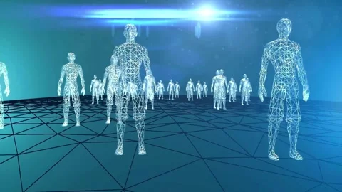 High Tech Humanoids in a Digital Environment Stock Footage 267083959