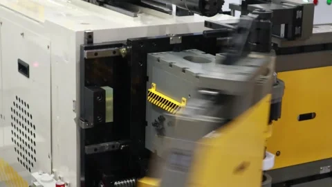 High-tech industrial machinery with automatic mechanical movement Stock Footage 317674855