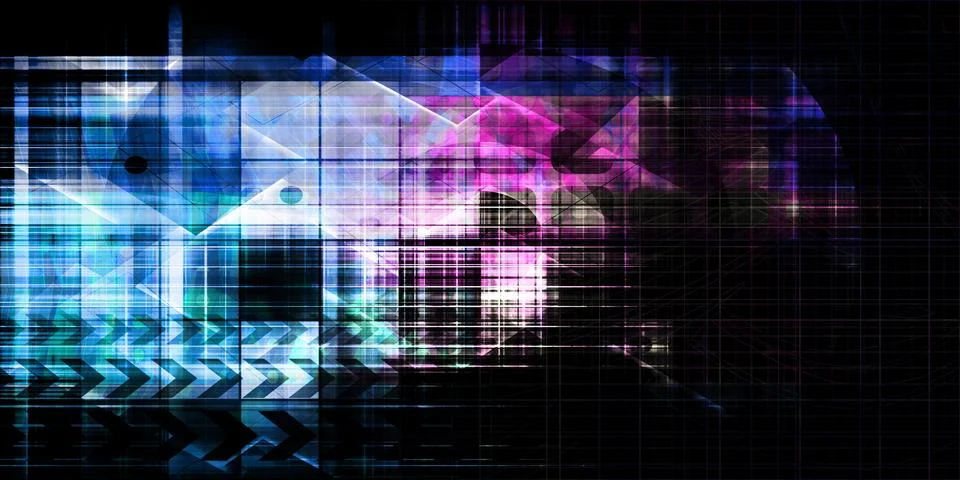 High-Tech Innovation Abstract Computing Data Background Stock Illustration