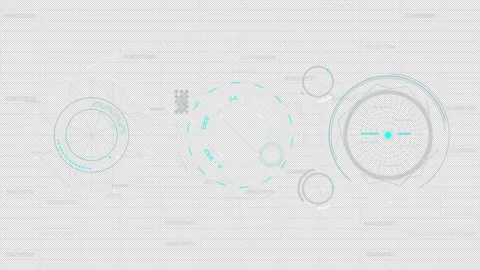 High-tech interface for data processing with animation of HUD elements Stock Footage 306273395