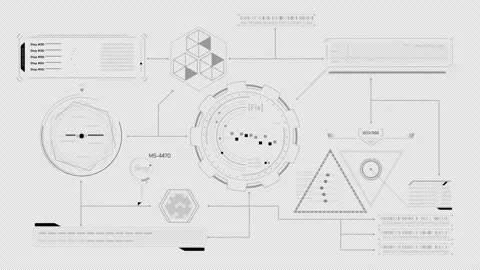 High-tech interface design with data processing animation Vídeos de archivo 292988984