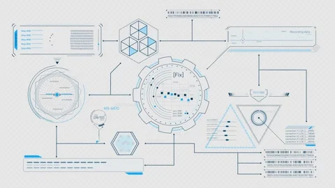High-tech interface design with data processing animation 스톡 동영상 303455215