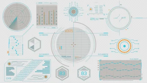 High-tech interface design elements pack, on alpha channel Stock Footage 306262040