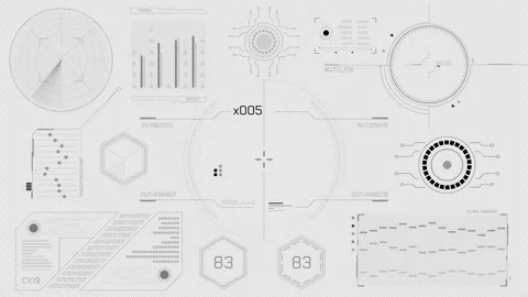 High-tech interface elements pack, on alpha channel Stock Footage 297336441