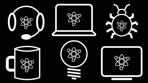 High tech IT set of animated symbols Video stock 150173304