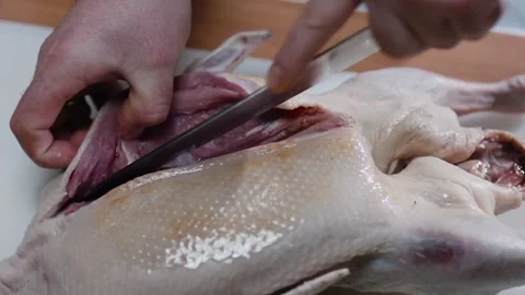 High-tech kitchen. Cooking Peking Duck Stock Footage 141601411