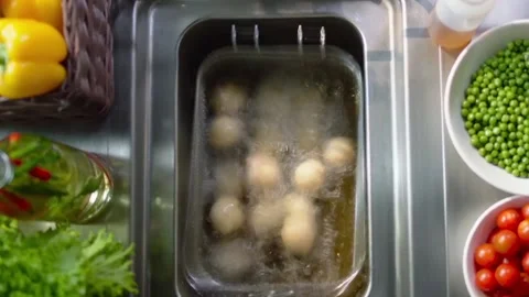 High tech kitchen. Cooking pork Stock Footage 141601068