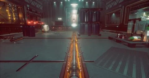 High tech lab interior featuring advanced equipment and glowing elements Stock Illustration