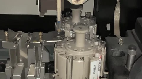 High-tech laboratory automation system designed for biochemistry testing Stock Footage 333295178