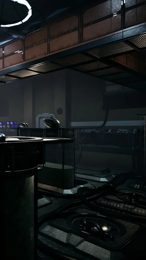 High tech laboratory scene with machinery and equipment in the background Stock Footage 336584303