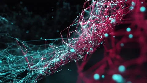 High-Tech Landscape of Particles Stock Footage 308244555