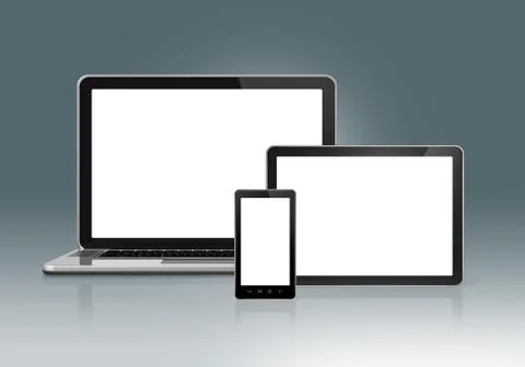 High Tech Laptop, mobile phone and digital tablet pc Stock Illustration