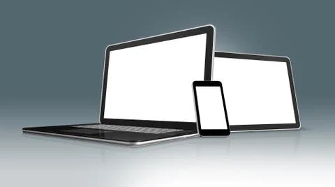 High Tech Laptop, mobile phone and digital tablet pc イラスト素材