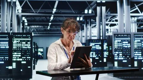 High tech location with AI servers Stock Photos