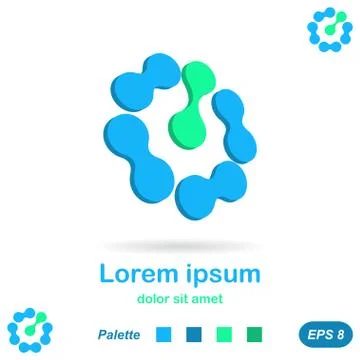 High-tech logo element on white background Stock Illustration