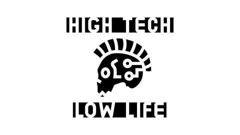 High tech low life cyberpunk glyph icon animation 库存影片 326149614