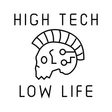 High tech low life cyberpunk line icon vector illustration Stock Illustration
