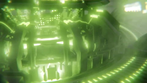 High tech machine futuristic sci-fi wires power electricity generator intro Stock Footage 151959144