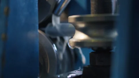 High-tech machine for production of pipes cools metal using special composition Stock Footage 116233229