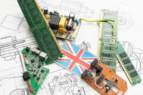 High tech. Made in Great Britain. Stock Photos