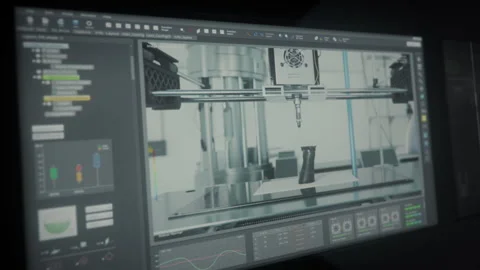 High Tech Medical Laboratory UI Controls Machine Making Advanced Robotic Arm Stock Footage 241127287