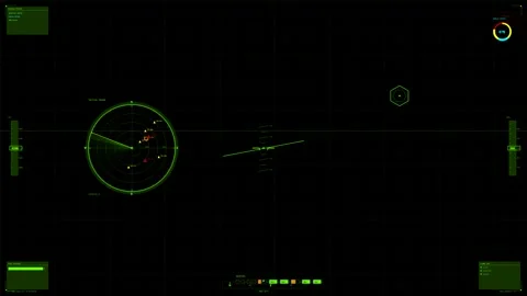 High tech military control display for advanced war simulations in science .. Vidéo 327224122