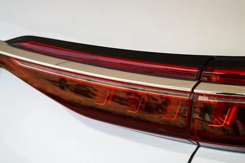 High-tech modern tail light design innovative automotive showcase in close-.. Stock Photos