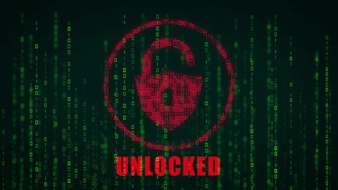 High tech motion graphic, with animated binary code theme, with flashing Stock Footage 155966264