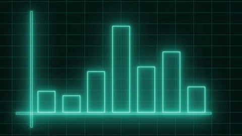 High-Tech Neon Bar Graph Animation for Business Analytics and Financial Repor Stock Footage 316713277