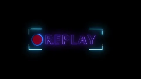 High-tech neon blue and purple replay animation with record frame for futur.. Stock Footage 331530130