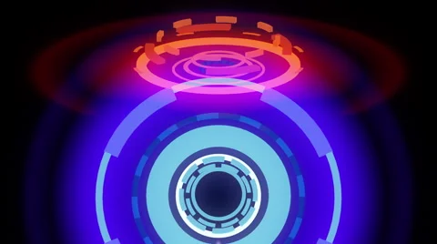 High-tech neon rings 4K Stockbeeldmateriaal 40340938