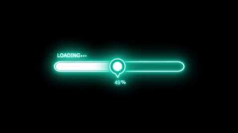High-Tech Neon Style Progress Bar Loading Animation Loop Stock Footage 314656997