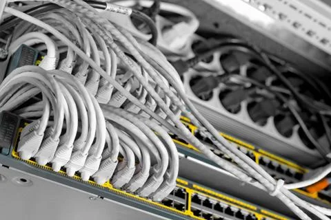 High tech network cables Stock Photos