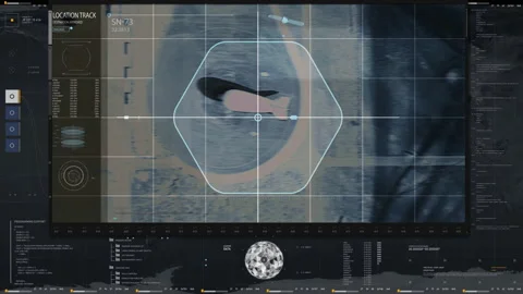High tech network technology finds a modern enemy aerostat left on the ground Stock Footage 202268465