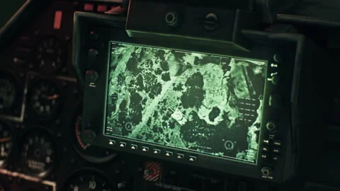 High Tech Night Vision Display Locks On A Military Tank Vehicle Target Vídeo Stock 249179021